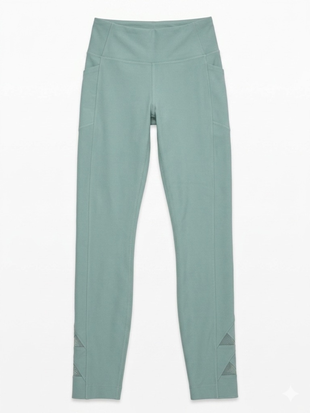 Mondetta Teal Performance Leggings with Gold Logo Print